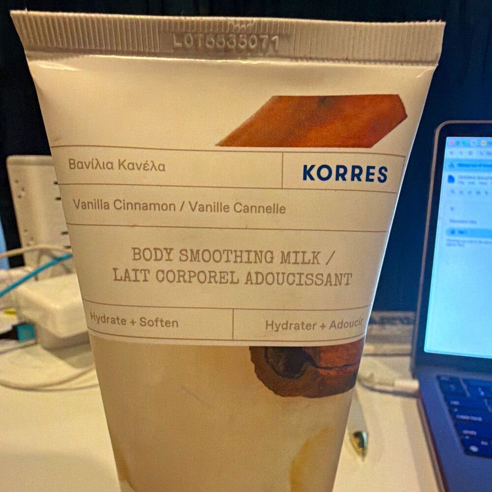 KORRES Vanilla Cinnamon Body Smoothing Milk Hydrating Moisturizer, 200 mL